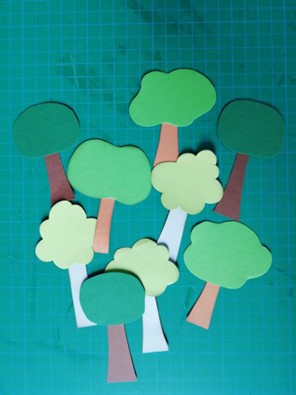 alberi in cartoncino